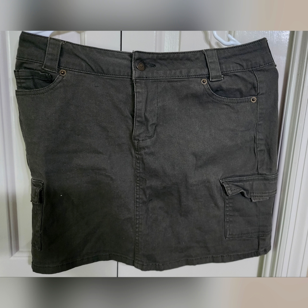 Army green skirt